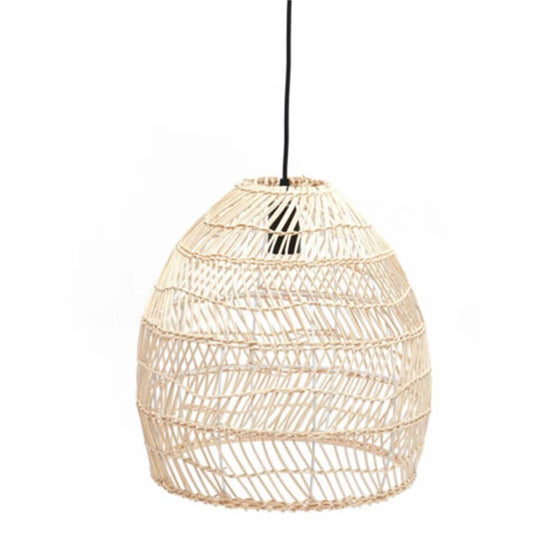 Natural Woven Rattan Hanging Pendant Lamp • Coastal Compass Home Decor