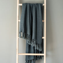  Indigo Linen Throw • Coastal Compass Home Decor