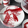Red Lobster Dinner Plate Set | Coastal Compass Home Decor