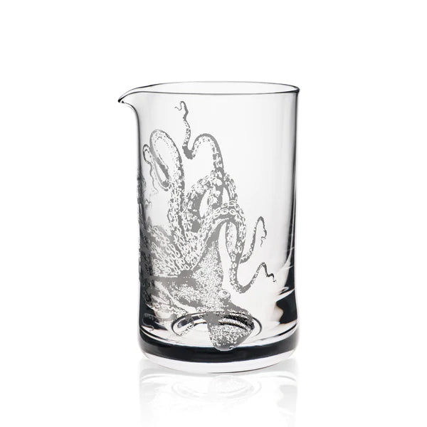 Lucy Octopus Engraved Mixing Glass • Coastal Compass Home Decor