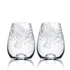 Lucia Octopus Engraved Stemless Wine Glasses
