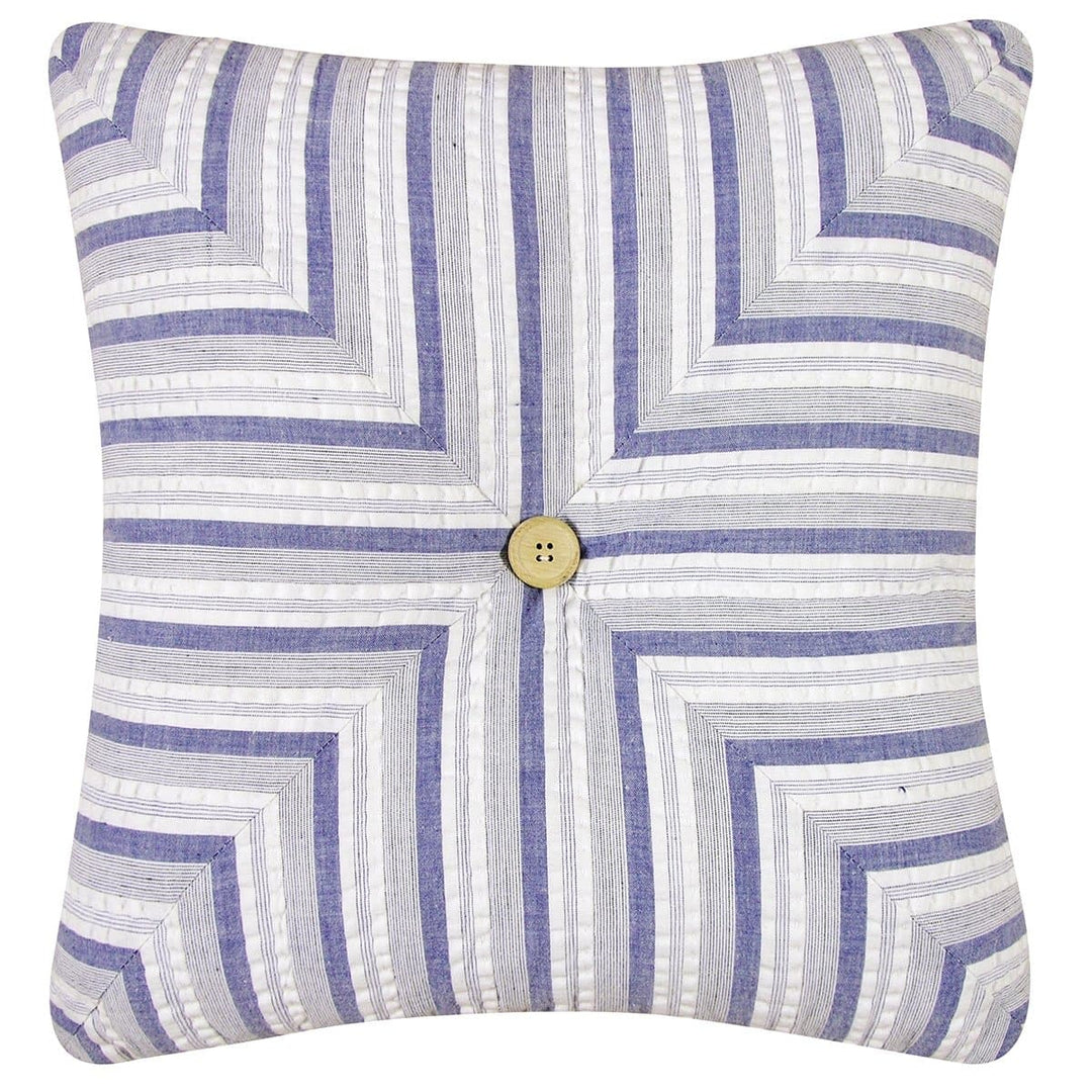 Marina Blue Stripe Throw Pillow | Coastal Compass