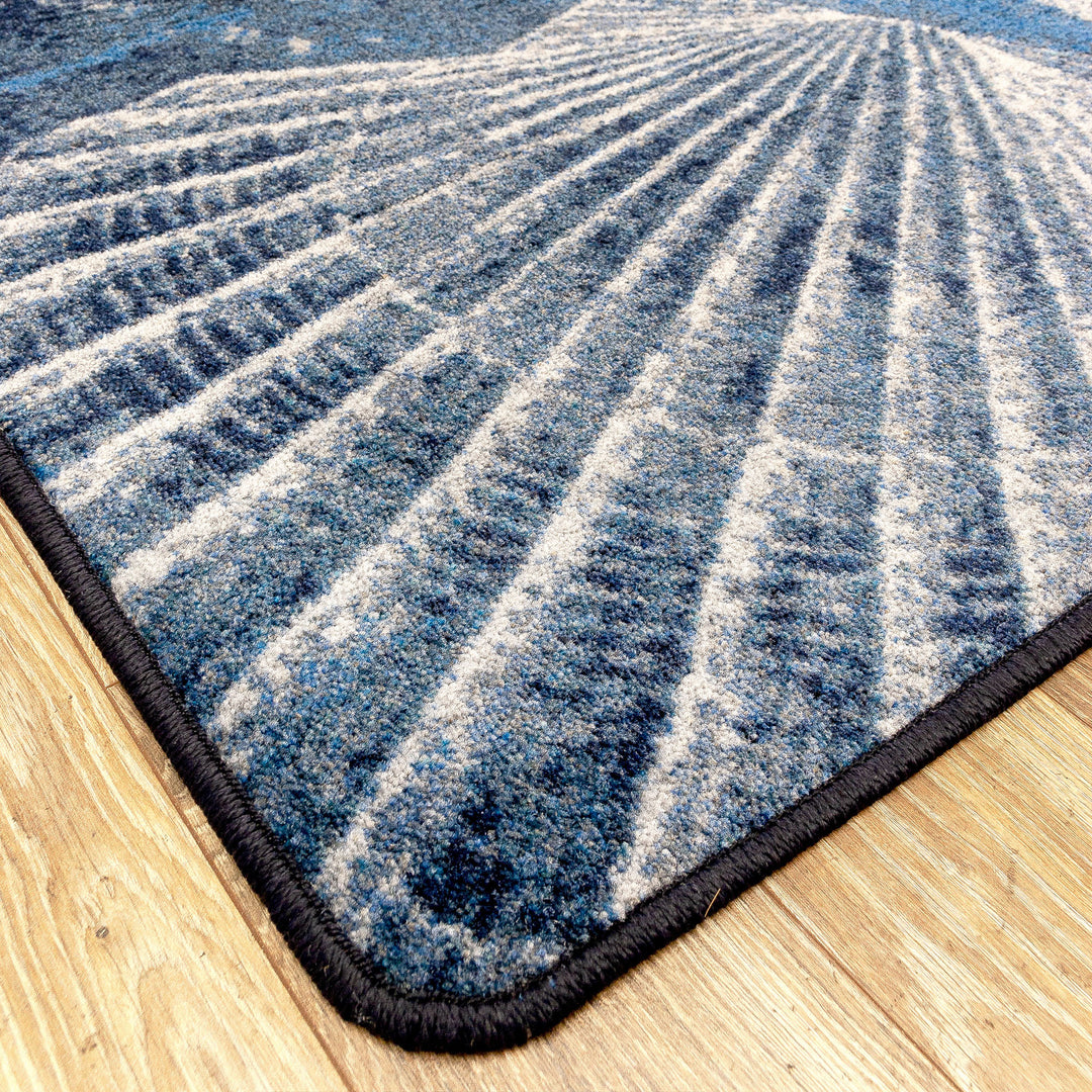 Blue White Shell Rug Ultramarine Blue Shells Rug | Coastal & Beach Rugs | Coastal Compass ...
