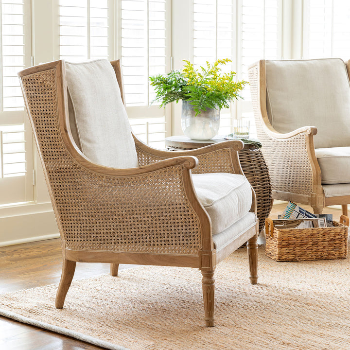 Marley Cane Back Wing Chair • Coastal Compass Home Decor