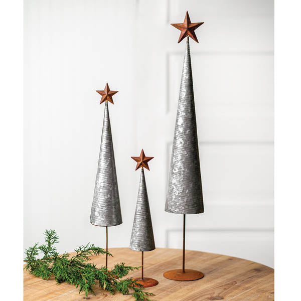 Metal Christmas Tree Tabletop Set | Coastal Compass Home Decor