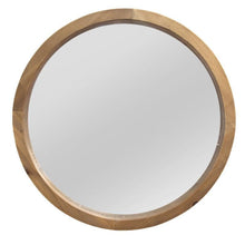  Natural Wood Grain Round Mirror | Coastal Compass