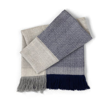  Navy Herringbone Pattern Alpaca Wool Throw Blanket • Coastal Compass Home Decor