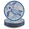 Oceanic melamine sea turtle salad plates - The Coastal Compass Home Decor