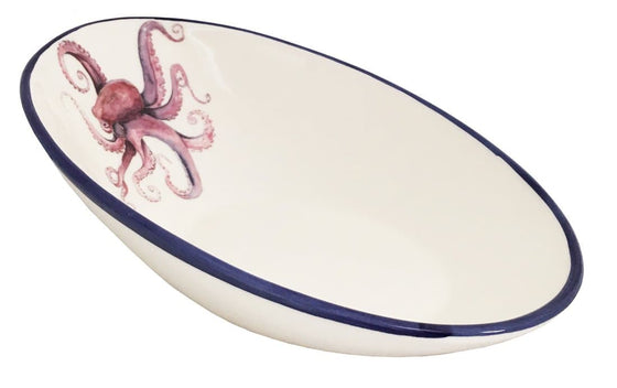 Octopus Diagonal Serving Bowl | Coastal Compass