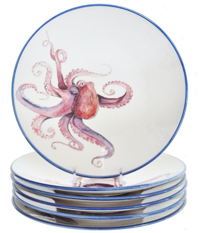 Octopus Dinner Plate - Set of 6 | Coastal Compass