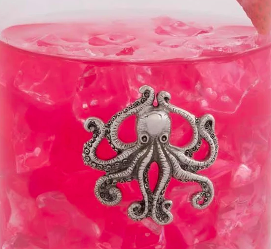 Octopus Double Old Fashion Glass - 4-pc Set - Coastal Compass Home Decor