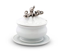  Octopus Lidded Stoneware Bowl • Coastal Compass Home Decor