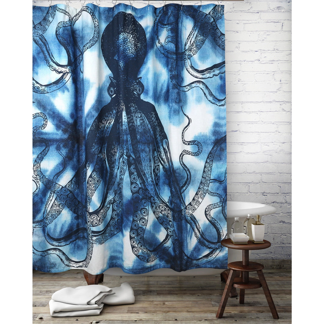 Octopus Tie-Dye Shower Curtain • Coastal Compass Home Decor
