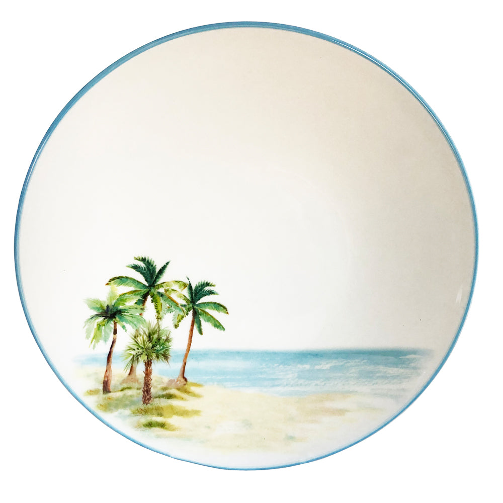 Palm Breeze Dinner Plate - Set/6 | Coastal Compass Home Decor