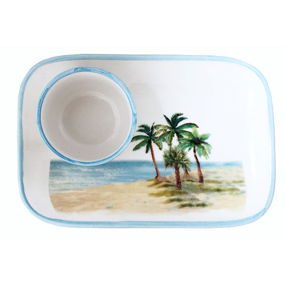 Palm Breeze Rectangle Tray & Bowl Set | Coastal Compass Home Decor