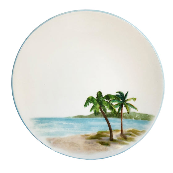 Palm Breeze Salad Plate - Set/6 | Coastal Compass Home Decor