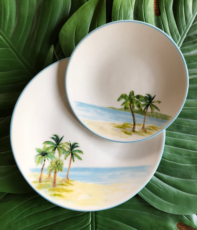 Palm tree dinner plates hotsell