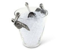  Pelican Handle Glass Ice Bucket • Coastal Compass Home Decor