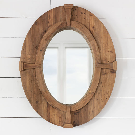 Natural Pine Window Frame Mirror • Coastal Compass Home Decor