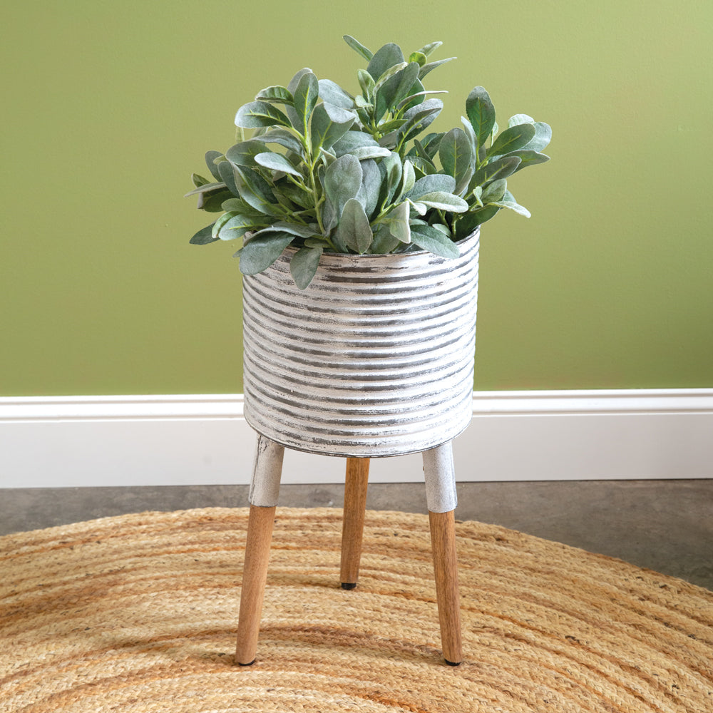 coastal potted plants Pressed Tin Plant Stand