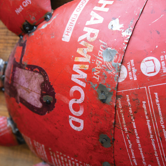 Recycled Metal Red Crab • Coastal Compass Home Decor