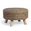 Recycled Leather Woven Stool • Coastal Compass Home Decor