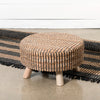 Recycled Leather Woven Stool • Coastal Compass Home Decor