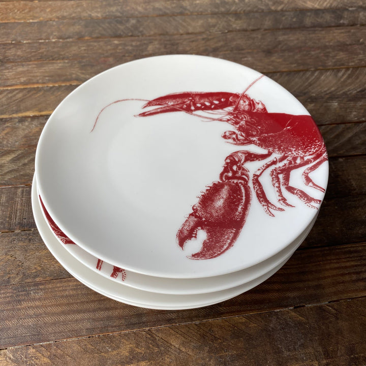 Red Lobster Appetizer Plates - Set of 4 - Coastal Compass Home Decor