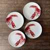 Red Lobster Canape Plates - Set of 4 - The Coastal Compass Home Decor