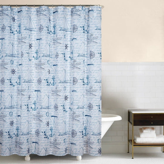 Wind Sail Shower Curtain | Coastal Compass