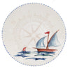 Sailboat Compass Dinner Plate - Set/6 | Coastal Compass Home Decor