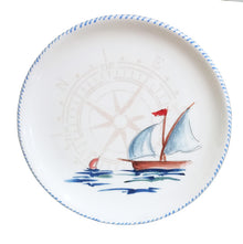 Sailboat Compass Round Platter | Coastal Compass Home Decor