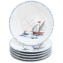  Sailboat Compass Salad Plate - Set/6
