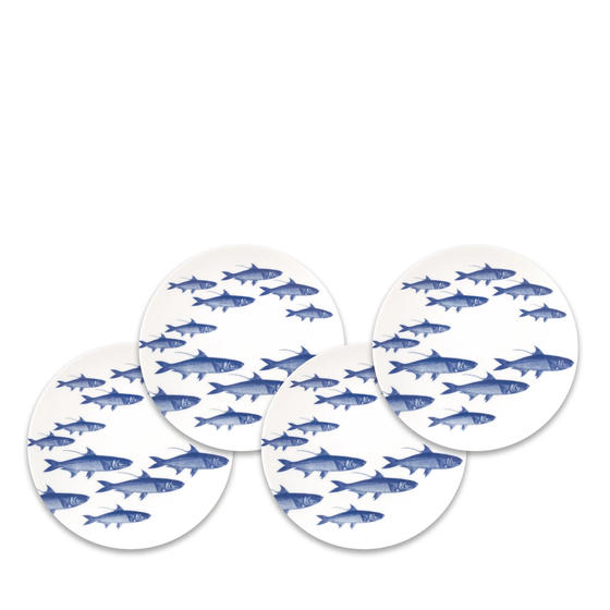 School of Fish Appetizer Plates - Coastal Compass Home Decor