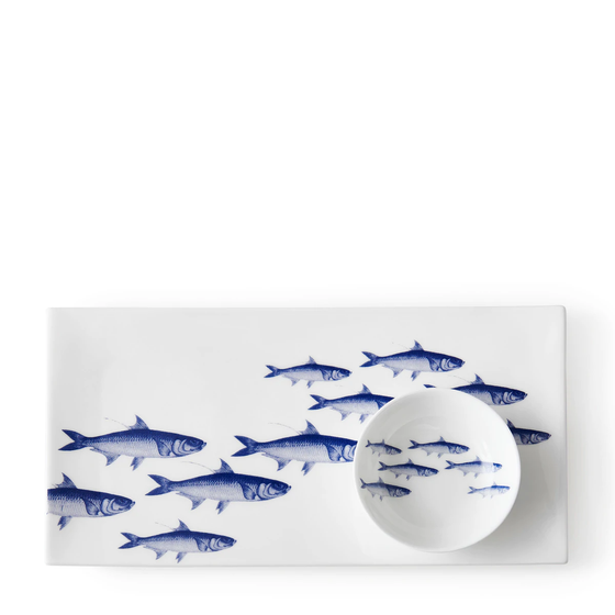 School of Fish Large Sushi Tray - Coastal Compass Home Decor