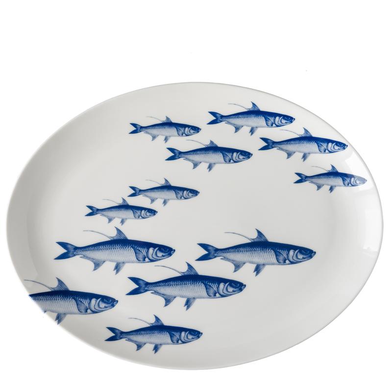 School of Fish Oval Serving Plate