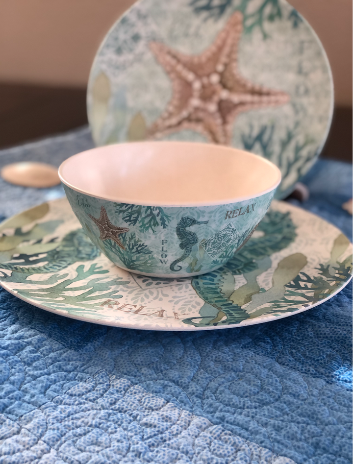 Beach Retreat Starfish Salad Plate - Set of 4 | Coastal Compass