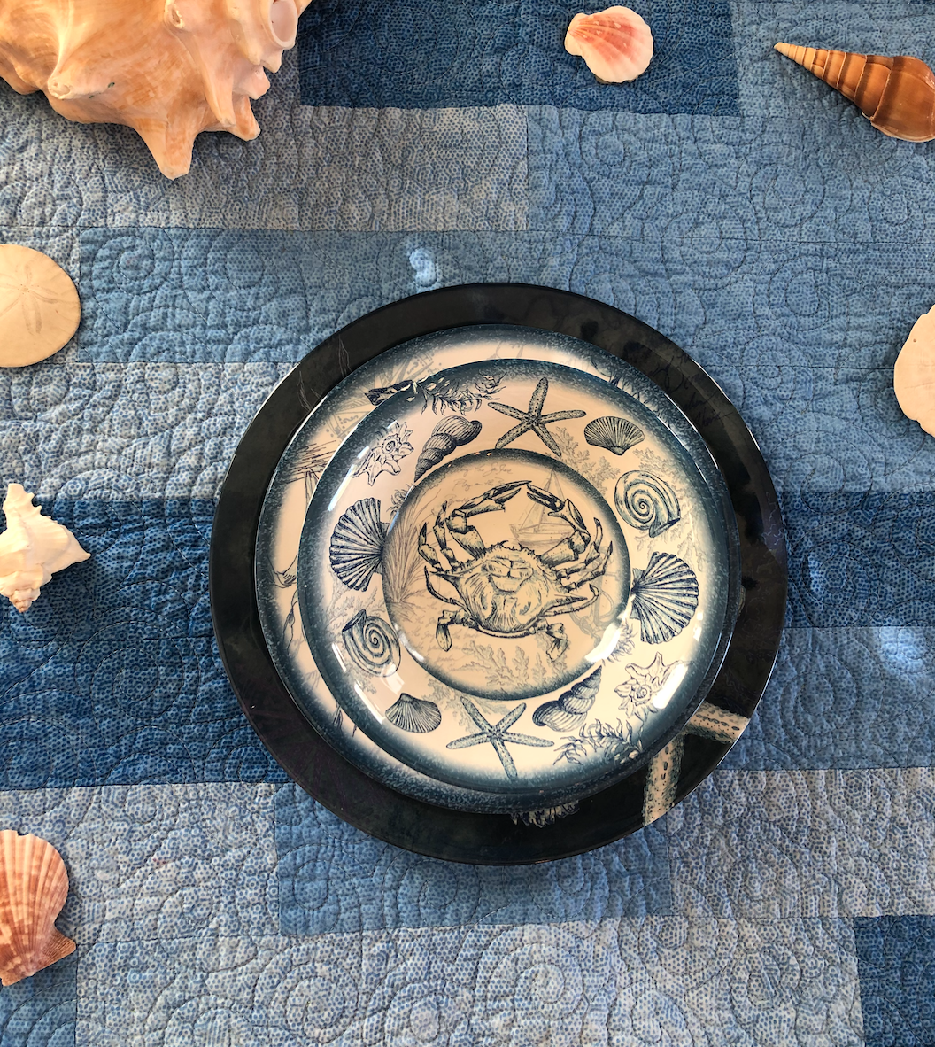 Deep Blue Sea Oceanic Dinner Plate - Set of 4 | Coastal Compass