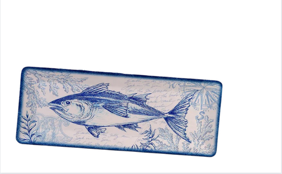 Deep Blue Sea Oceanic Serving Platters • Coastal Compass Home Decor