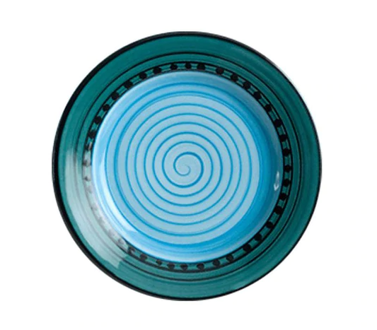 Blue/Green Carousel Dinner Plate • Coastal Compass Home Decor