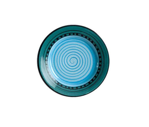 Blue/Green Carousel Dessert Plate • Coastal Compass Home Decor