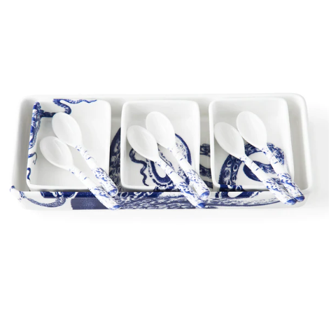 Blue Lucia Nested Appetizer Tray Set