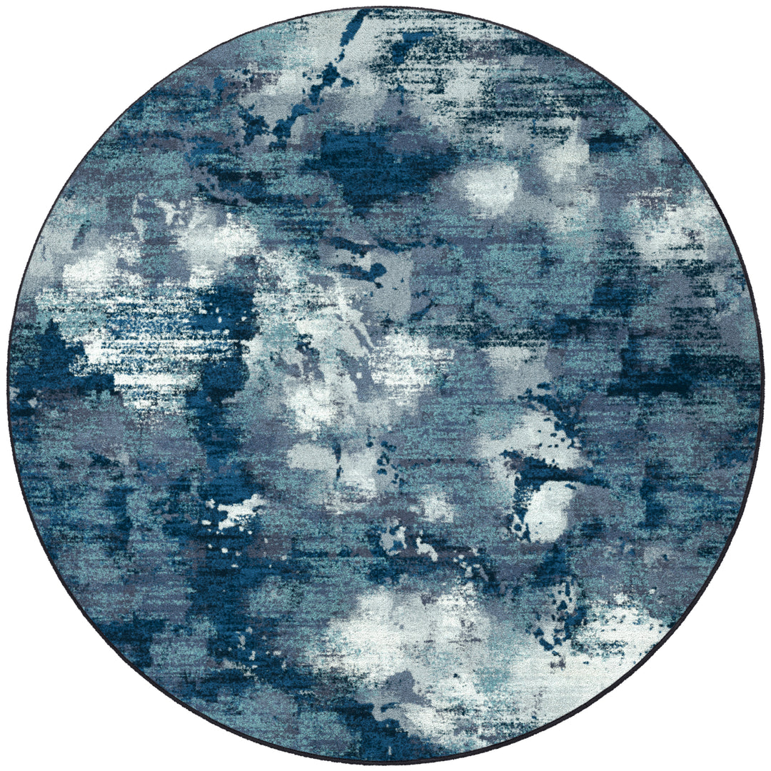 Blue Storm Round Rug - Coastal Compass Home Decor