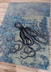 Blissful Blue Octopus Area Rug - The Coastal Compass Home Decor