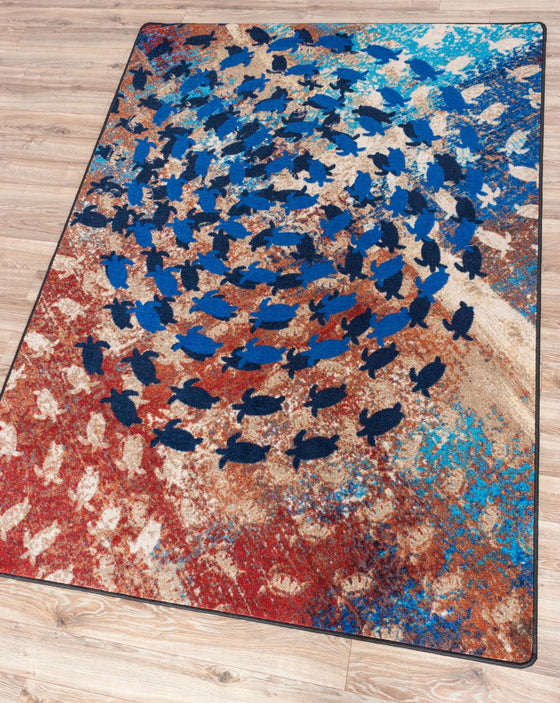 The Turtle Journey Area Rug Collection - Made in the USA - The Coastal Compass Home Decor
