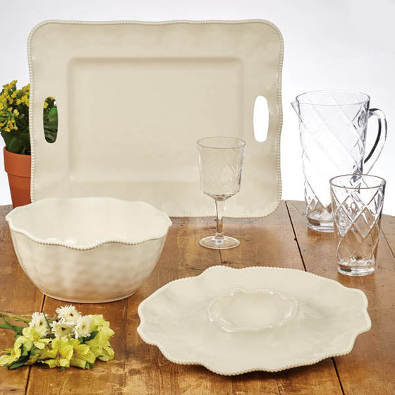 Tide Cream Serve ware • Coastal Compass Home Decor