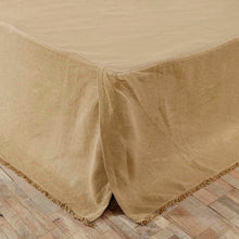  Burlap Natural Fringed King Bed Skirt 78x80x16
