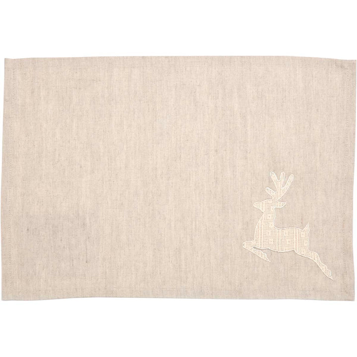 Creme Lace Deer Placemat Set of 6 12x18