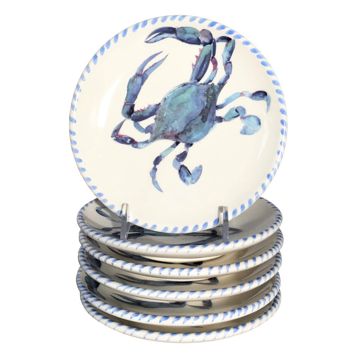 Blue Crab Dessert Plate - Set of 6
