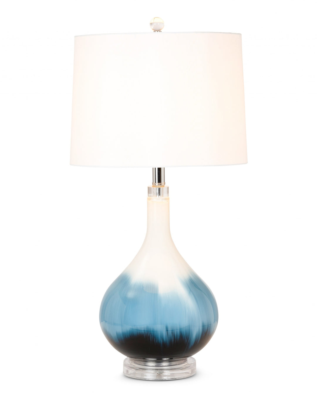 Blue Wave Glaze Table Lamps - Coastal Compass Home Decor